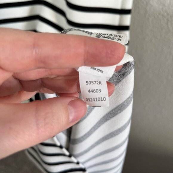 Spanx Airessentials Black White Midi Striped T-Shirt Dress Short Sleeve Medium - Picture 12 of 12